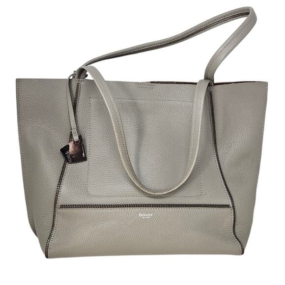 Botkier Soho Tote Bag Pebbled Leather Gray Career Minimalist Professional - Picture 1 of 4
